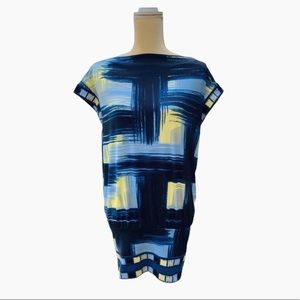 BCBG Max Azria kimono boatneck graphic print tunic top dress XXS Petite NWOT